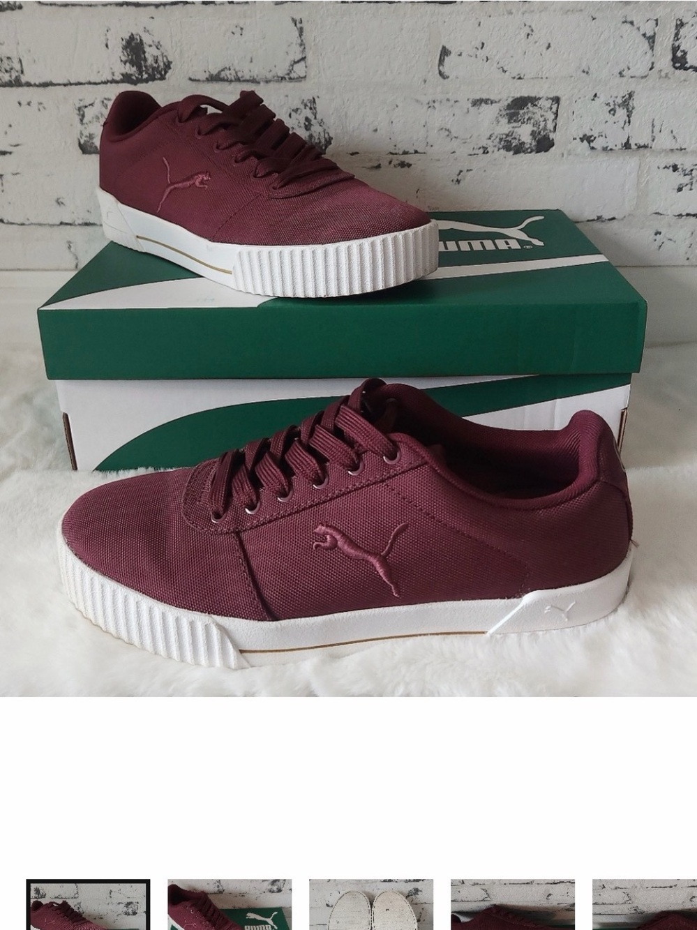 PUMA Womens Carina Summer Cat Burgundy Sneakers, 9.5